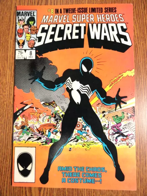 Marvel Super Heroes Secret Wars #8 Chaud Clé 1st Symbiote Noir Costume Spiderman