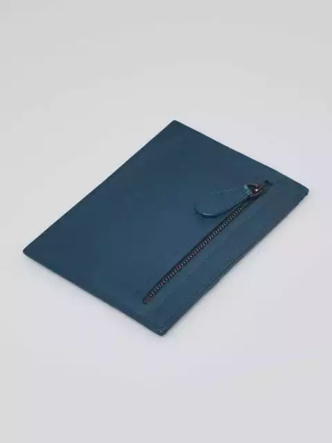 Bottega Veneta Blue Intrecciato Woven Leather Card Holder Wallet 2