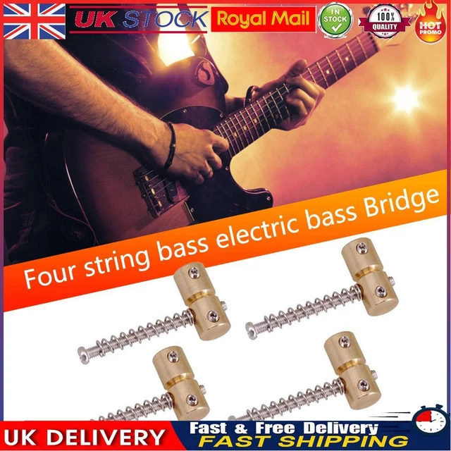 4pcs 4 Strings Brass Guitar Bridge Saddles for Electric Guitar Bass Bridges