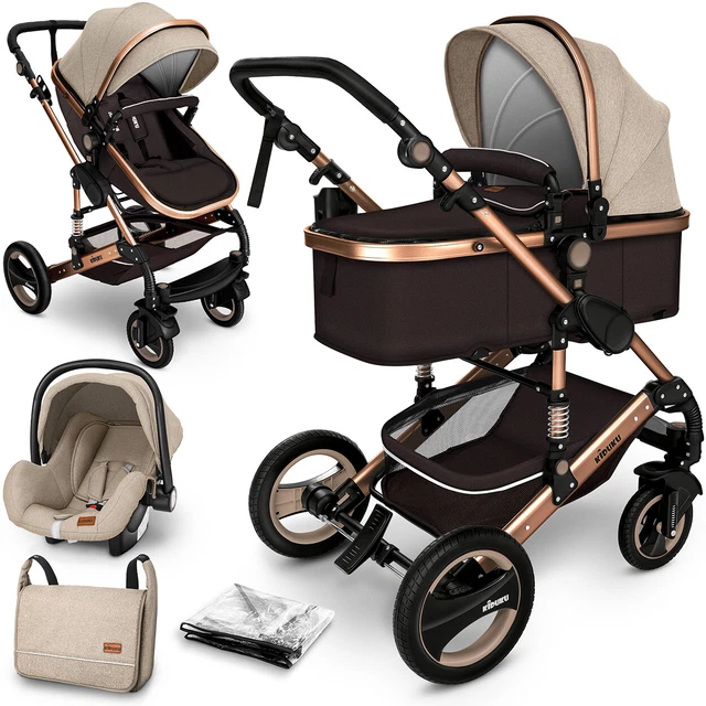 RETOURE 3 in 1 Kombi-Kinderwagen Buggy Reisebuggy inkl. Auto- Babyschale Faltbar RETOURE 3 in 1 Kombi-Kinderwagen Buggy Reisebuggy inkl. Auto- Babyschale Faltbar