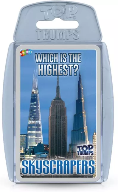 Juego de cartas clásico rascacielos Top Trumps, aprende hechos sobre el Burj Khalifa,