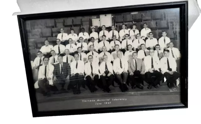 1967 Framed Black White Photo 40 Doctors Thorndike Memorial Research Laboratory