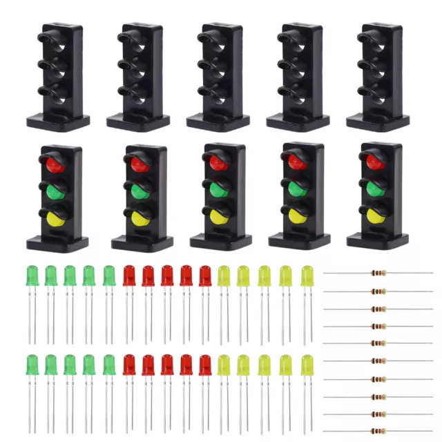 JTD26 10 sets Target Faces With LEDs for Railway Dwarf Signal O Scale 3 Aspects