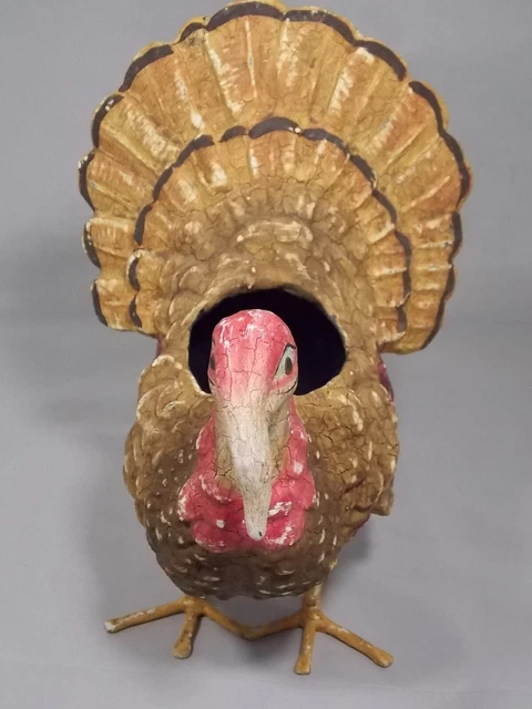Bethany Lowe 9" Turkey Container Decoration Centerpiece Thanksgiving Autumn Fall