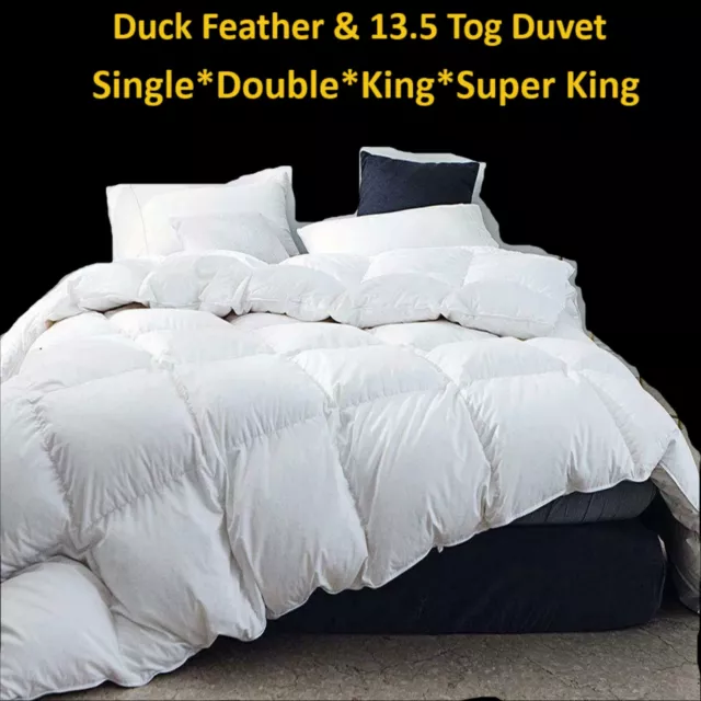 Hotel Quality Duck Feather&Down Filled Duvet/Quilt Bedding 13.5 Tog in All Sizes