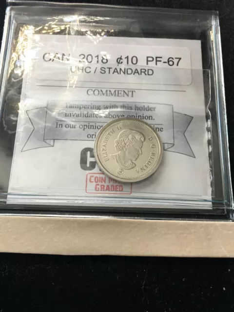 2018  Coin Mart Graded Canadian,  ¢10  Cent, **PF-67 UHC Standard**