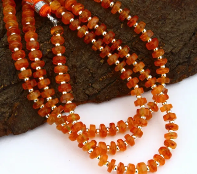 Perles de pierres précieuses Heishi rondelles de cornaline naturelle AAA...