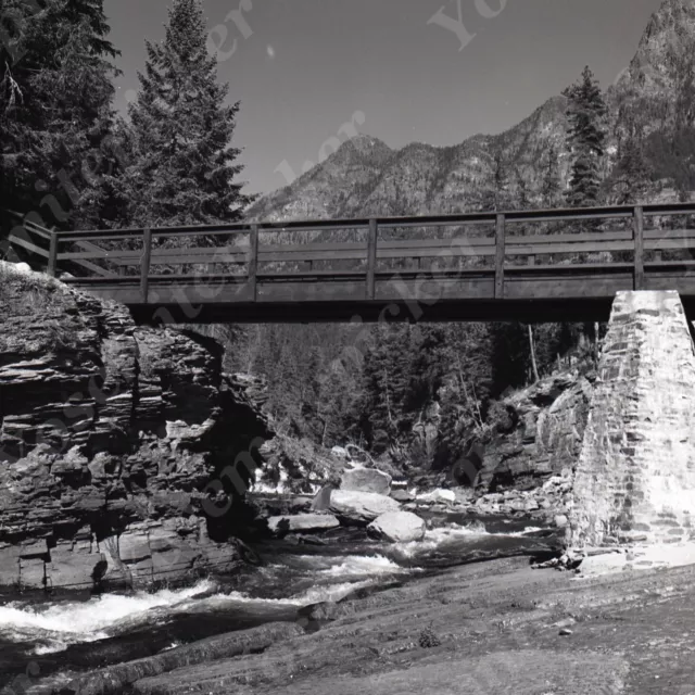 a15 Original Negative 1966 Glacier Park Avalanch Creek bridge 855a