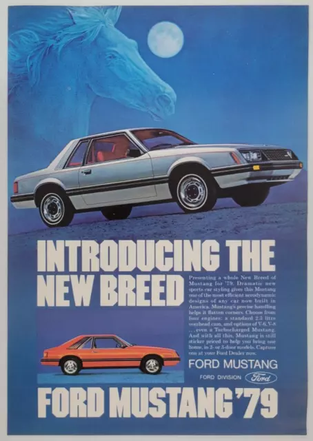 1979 Ford Mustang Sports Car "The New Breed" 1979 New Yorker Ad 7.5x11.5"