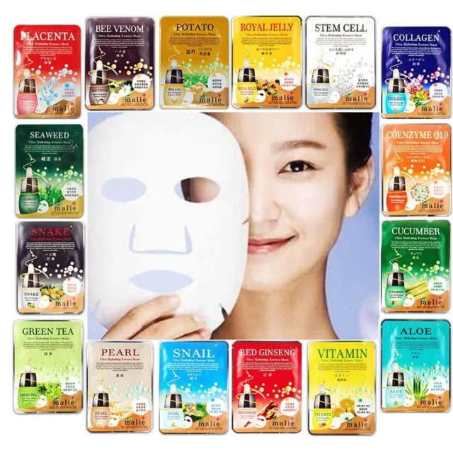 Moisture Essence Face Mask Sheet Korean Facial Beauty Skin Care Collagen Pack