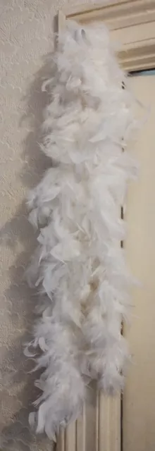 White Feather Boa Hen Party Burlesque Fancy Dress Halloween Costume Accessory