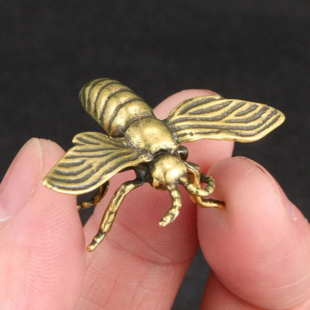Solid Brass Bee Figurines Small Statue Home Ornaments Animal Figurines Gift