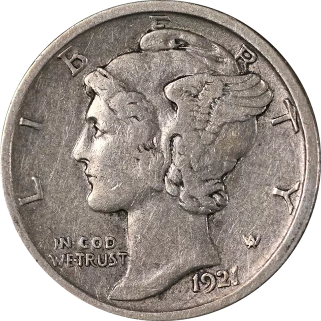 1921-D Mercury Dime Nice VF Key Date Nice Eye Appeal Nice Strike