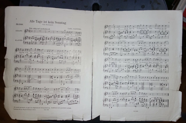 ORIGINAL NOTEN &ALLE Tage ist kein Sonntag" Carl Clewing / Richard
