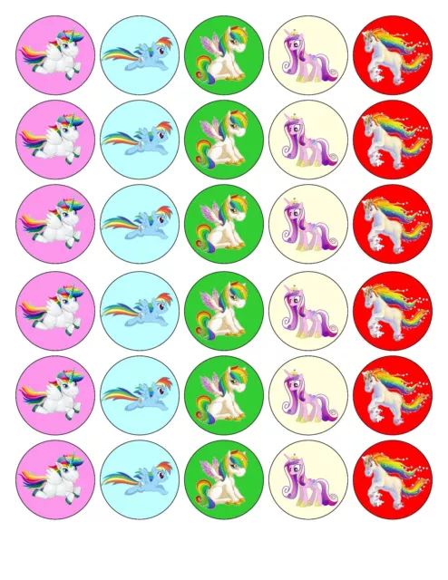 30 Einhorn Essbar Cupcake Fee Tortenaufleger Deko 3,8cm