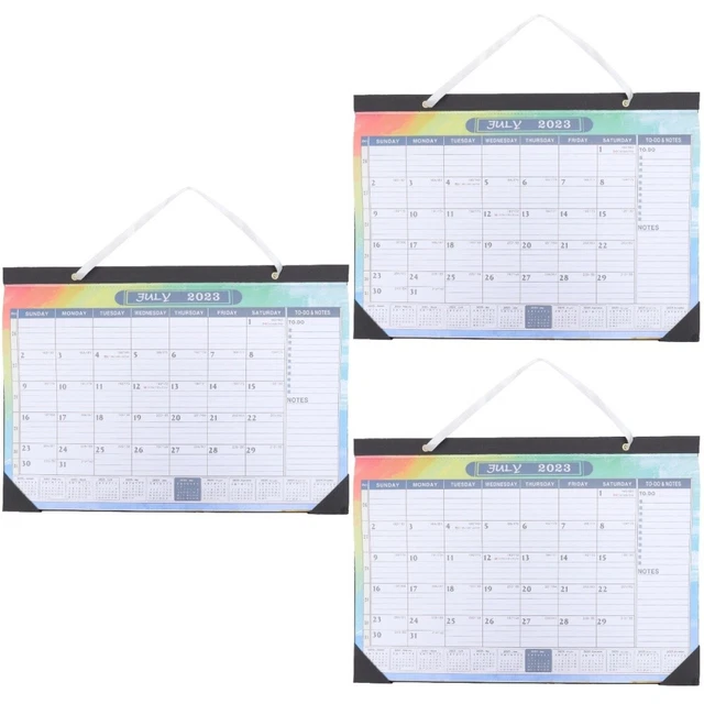 3 PIECES COUNTDOWN Calendar 2024 Wall Planners 20232024 Monthly Dating