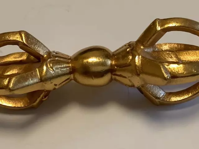 Tibetan Esoteric Buddhism Gold-Plated Pencil Vajra Approx. 6.3Cm W18 3