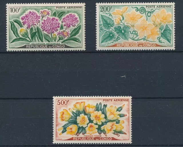 [BIN14931] Congo 1961 Flowers Airmail good set of stamps very fine MNH