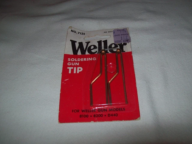 Vintage Weller Soldering Gun Tips 2-pack No. 7135 for 8100 8200 D440 Made in USA
