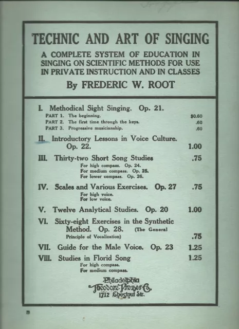 Introductory Lessons in Voice Culture Op. 22 by Frederic W. Root