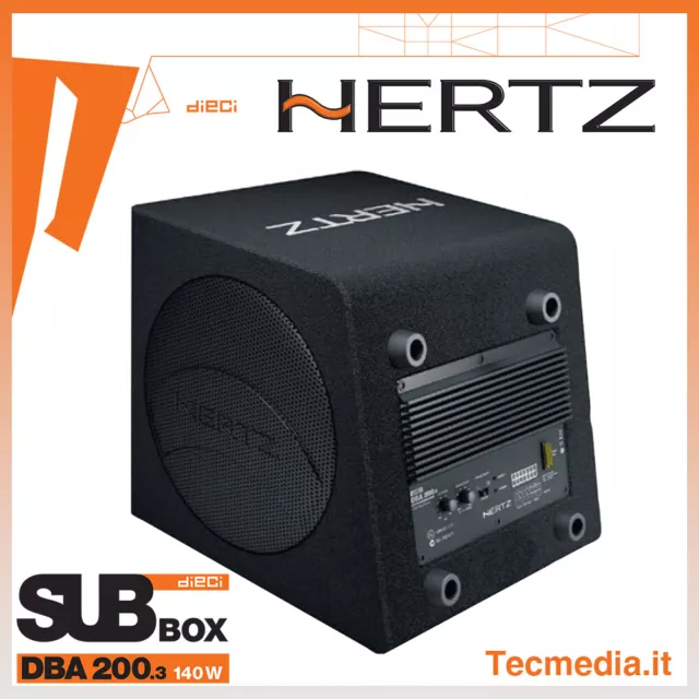 HERTZ Subwoofer Auto Attivo Amplificato DBA 200.3 200mm 140 Watt