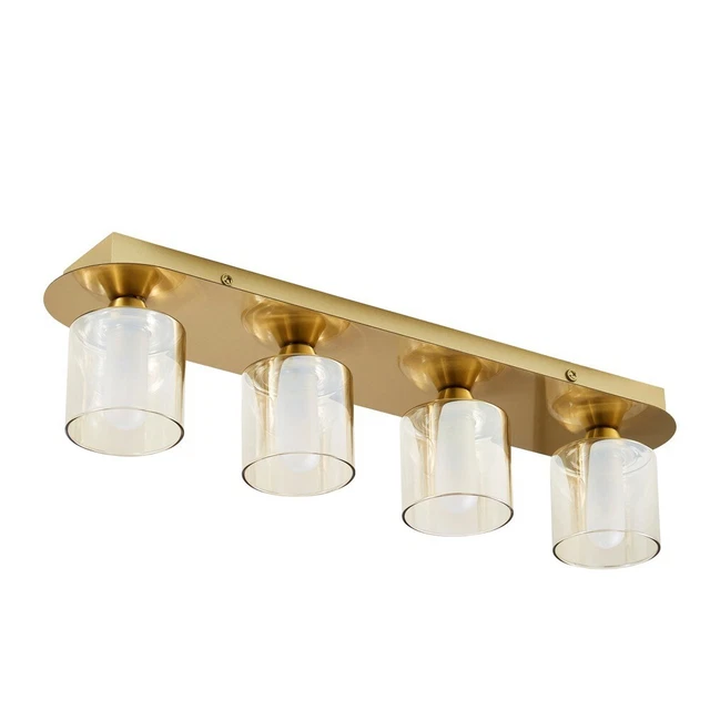 Litecraft Sylvia Spotlight Bar Bathroom 4 Light with Tinted Shades - Satin Brass