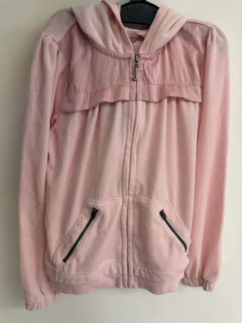 JUICY COUTURE New & Genuine Girls Zipped Pink Velour & Silk Hoodie Age 8 NEW