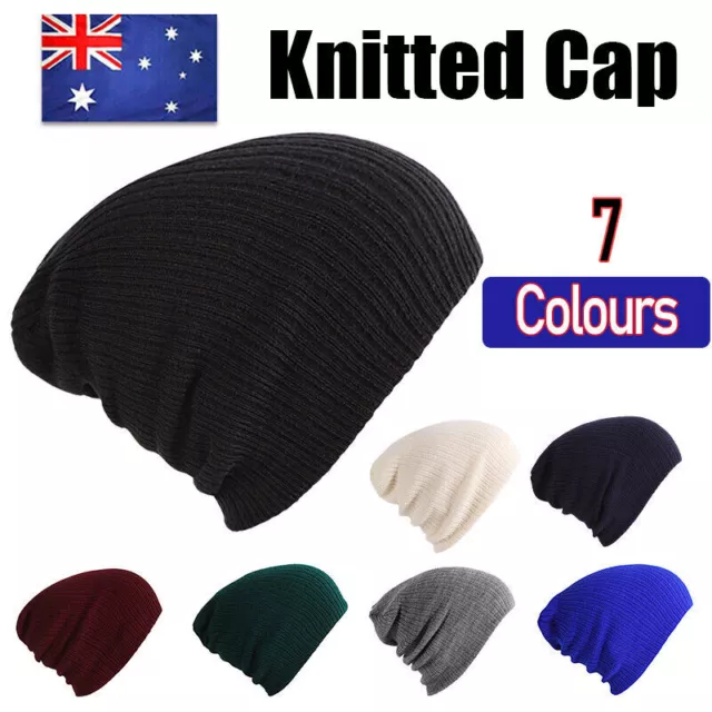 Winter Thermal Warm Women Men Hat Slouch Baggy Hat Beanie Ski Knitted Cap