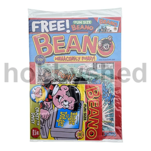 THE BEANO COMIC 3424 + FREE GIFT: Fun-Size Library No.252 Roger the Dodger 2008