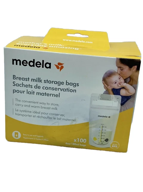 Medela Breast Milk Storage Bags, 100 Count, Ready to Use Breastmilk Bags New
