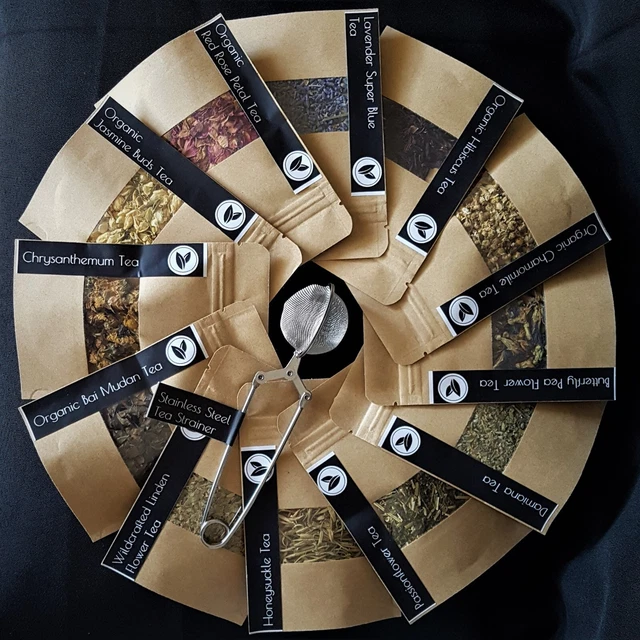 TEA SAMPLER SET 14 ITEM 12 NATURAL ORGANIC PERSONALISED Gift Box Present Hamper