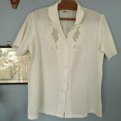 Chemisier vintage 70 blanc T L