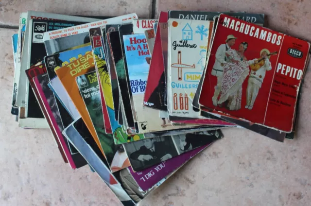 Lot de 100 pochettes 45 tours pour décoration vintage / deco - SANS DISQUES