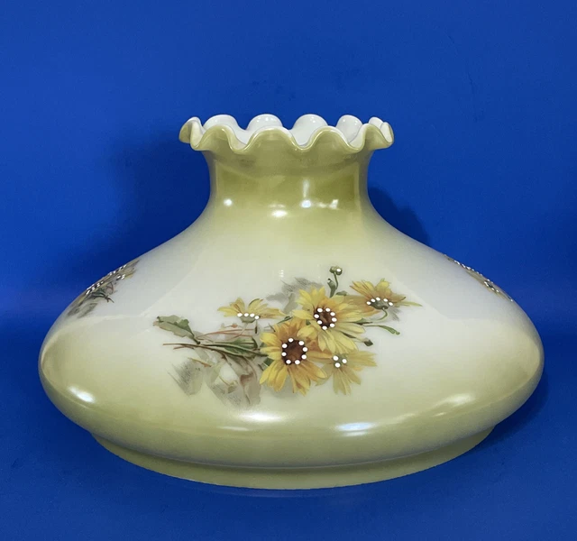 Vintage GWTW 10" Fitter Daisy Dot Hurricane Oil Or Electric Glass Tam Lamp Shade