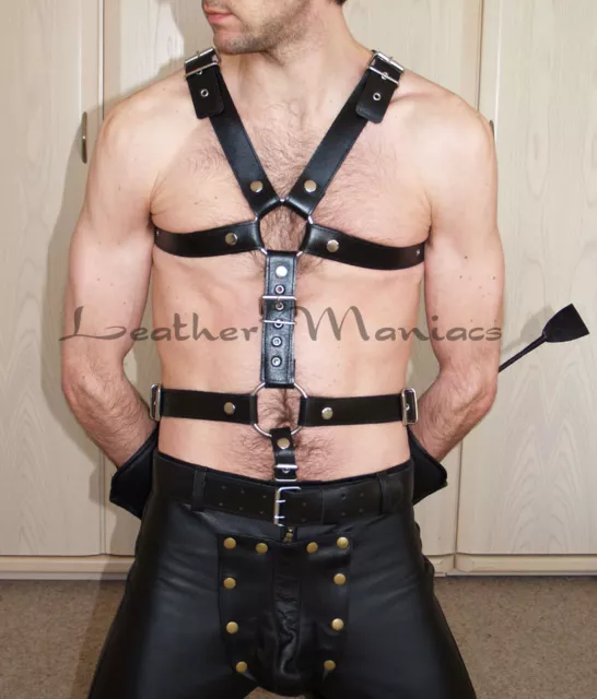 Lederharness Harness IN Vera Pelle Con Anello a C