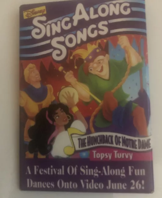 Disney Sing Along Songs The Hunchback of Notre Dame Promo Pin Back Button