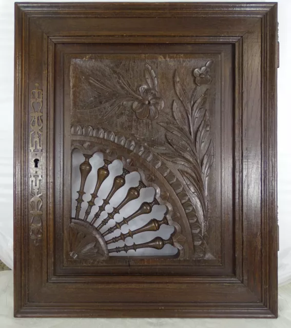 Antique French Large Carved Wood Door Wall Panel Solid Oak - Breton Brittany