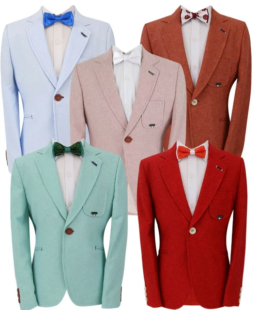Boys Twill Blazer Slim Fit Formal Smart Casual Jacket Suit Pageboy Prom Wedding