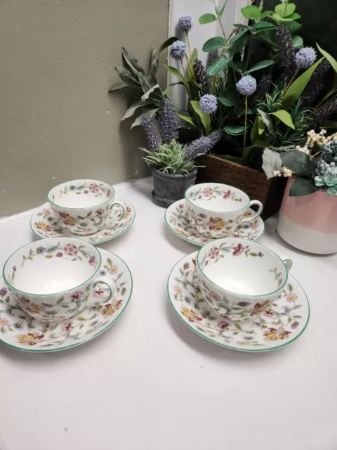 Minton Haddon Hall  4 X  Cups and Saucers Seconds