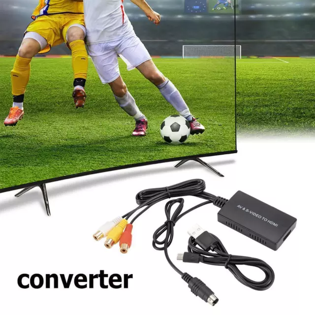 fr 720P/1080P RCA AV S-Video to HDMI-compatible Converter Adapter Support NTSC P