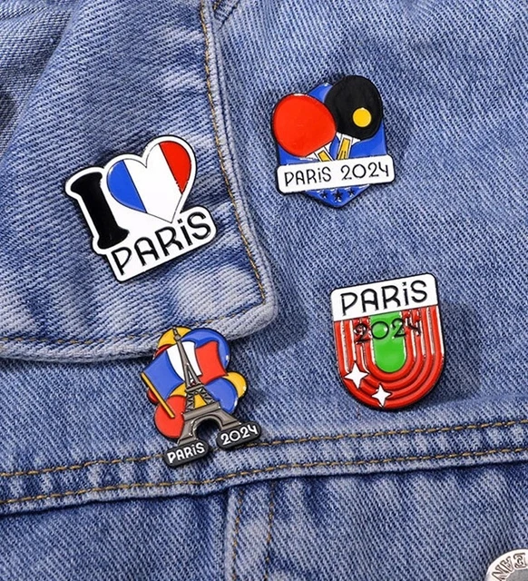 LOT OF 4 Pin's Paris 2024 JO Metal Brooch Olympic Games Eiffel Tower