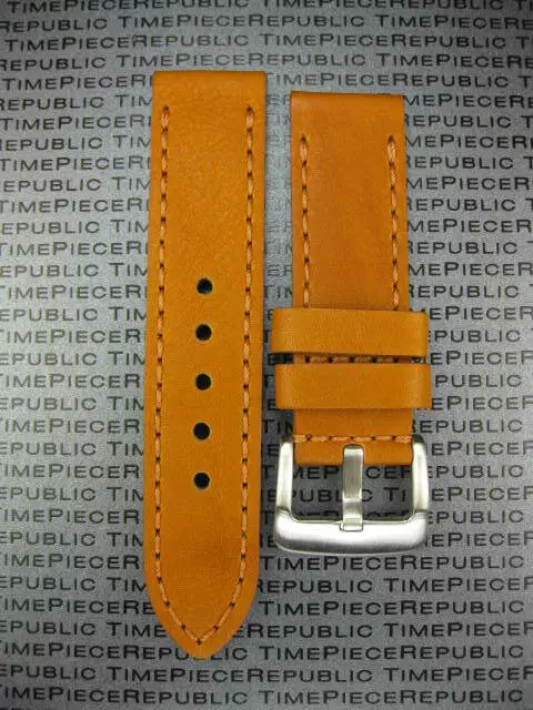 New 24mm BIG Soft COW Leather Strap Amber Brown Watch Band BREITLING Brown