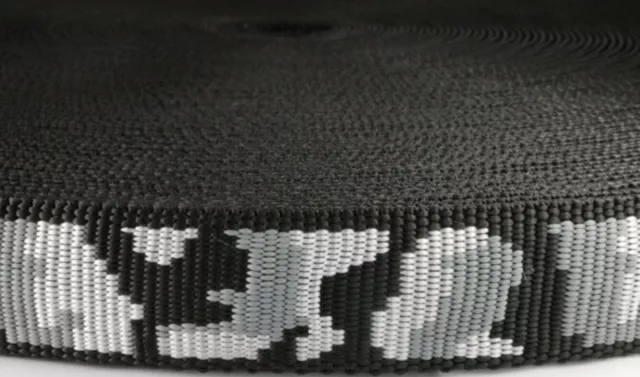 1m Negro/Blanco Camuflaje 20mm Tejido de Polipropileno