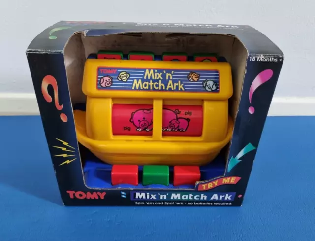 RARE Boxed Vintage 1989 TOMY Mix 'N' Match Ark Animal Toy Retro Kids 80s