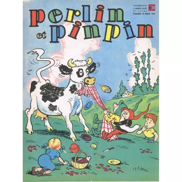 PERLIN et PINPIN Juillet 1960 N°28 Hebdomadaire pour ENFANTS Jeux et BD 5è année