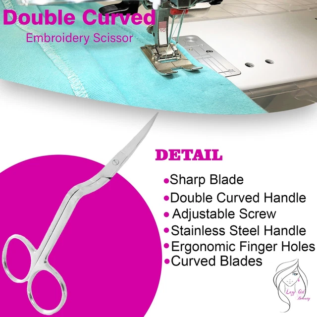 Máquina de bordar tijeras sastre costura grande doble curva