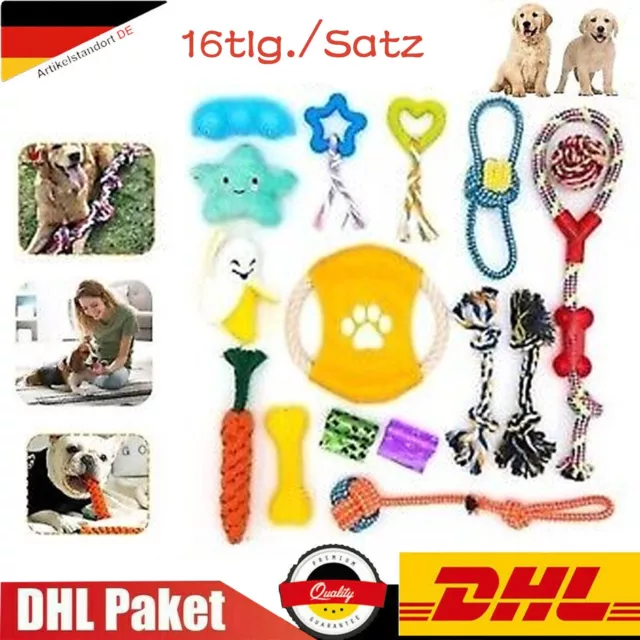 16 Stück Set Hunde Spielzeug Aus Seil Kauspielzeug Pet Dog Toy Hund Welpen Kauen