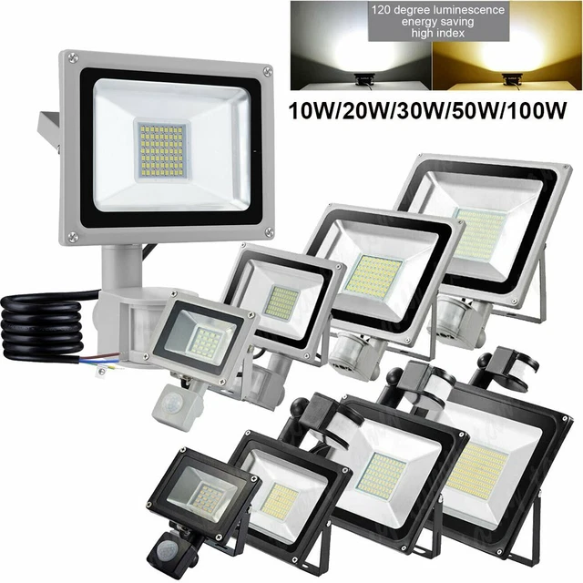 LED Flutlicht mit Bewegungsmelder Fluter Strahler SMD Außen Scheinwerfer 10-100W