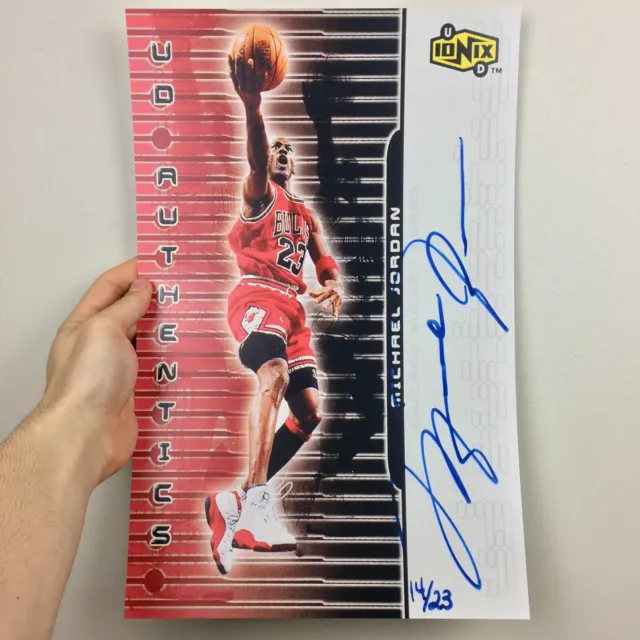 Michael Jordan Auto UD Authentics 14/23 Poster
