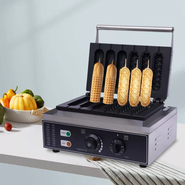 Commercial Waffle Corn Hot Dog Maker Nonstick for Home Restaurant 110V 1500W